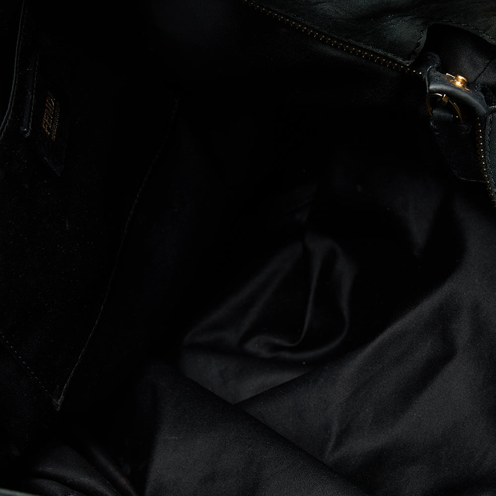 Fendi Black Iridescent Leather Chain Tote