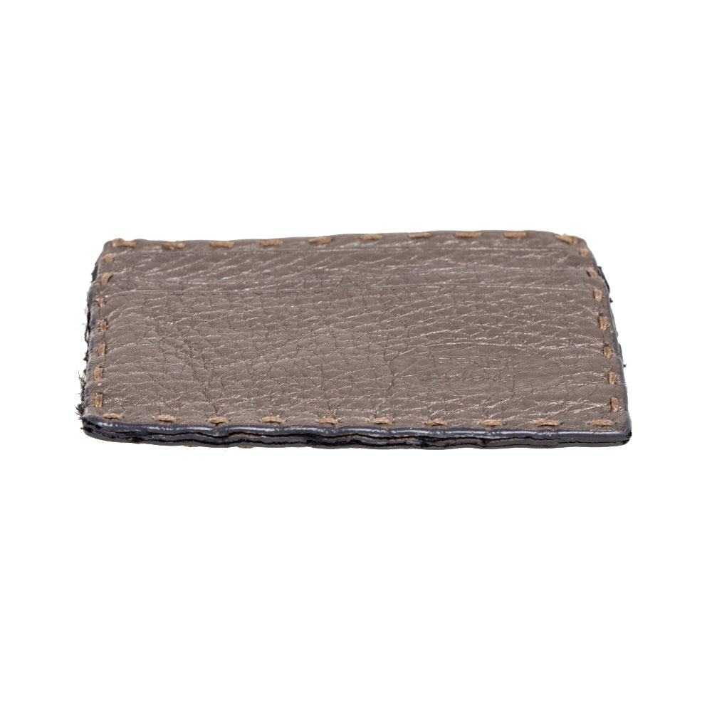 Fendi Grey Selleria Leather Card Holder