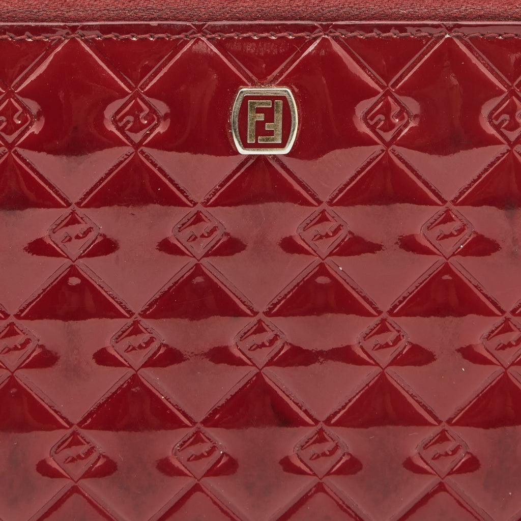 FENDI Red Patent Leather licious Continental Wallet