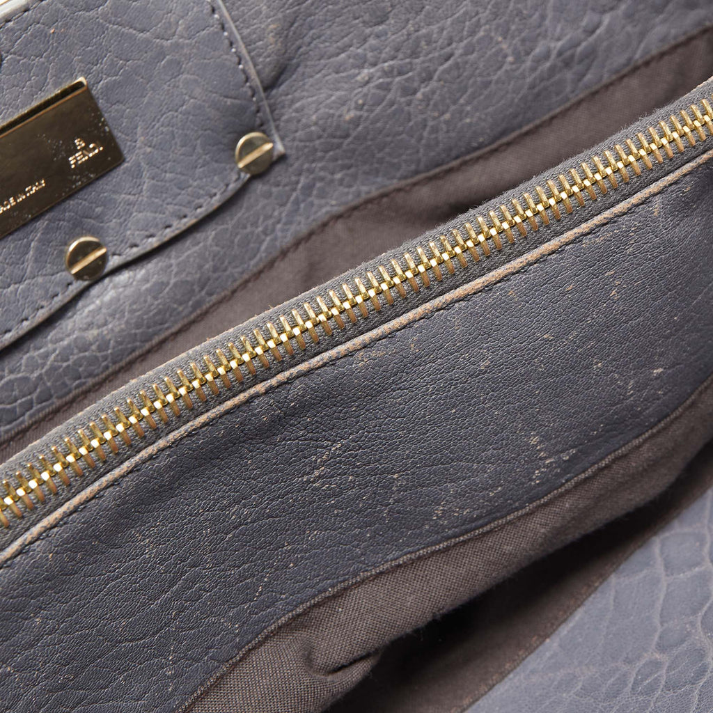 FENDI Light Blue Textured Leather Large Mia Hobo