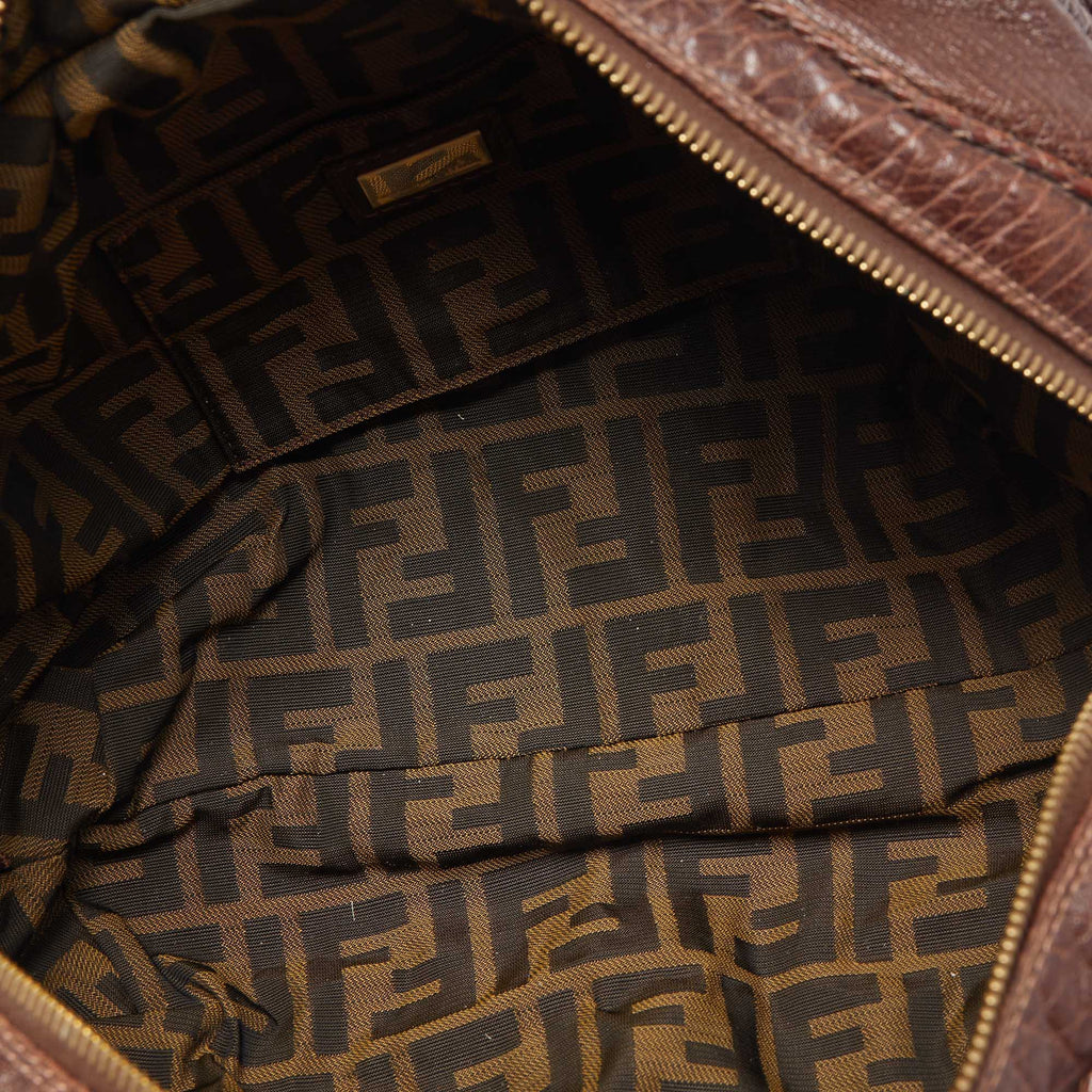 FENDI Brown Leather Baby Spy Bag