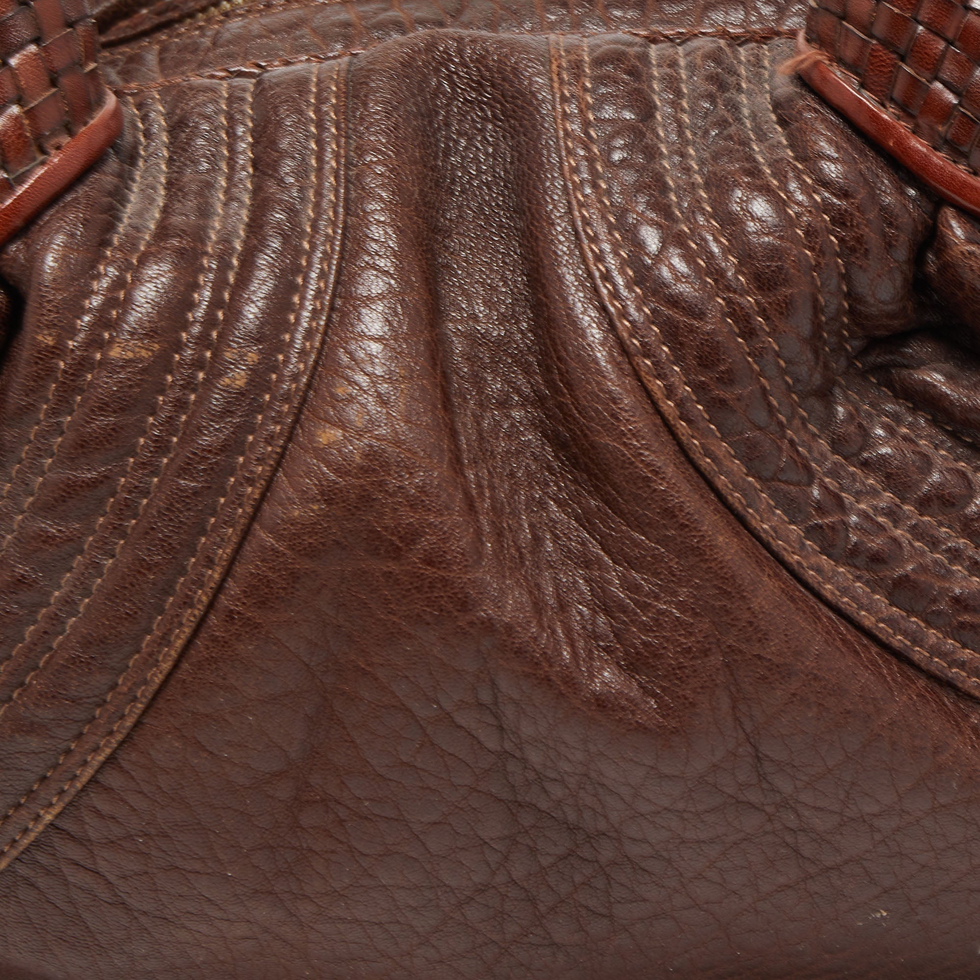 FENDI Brown Leather Baby Spy Bag