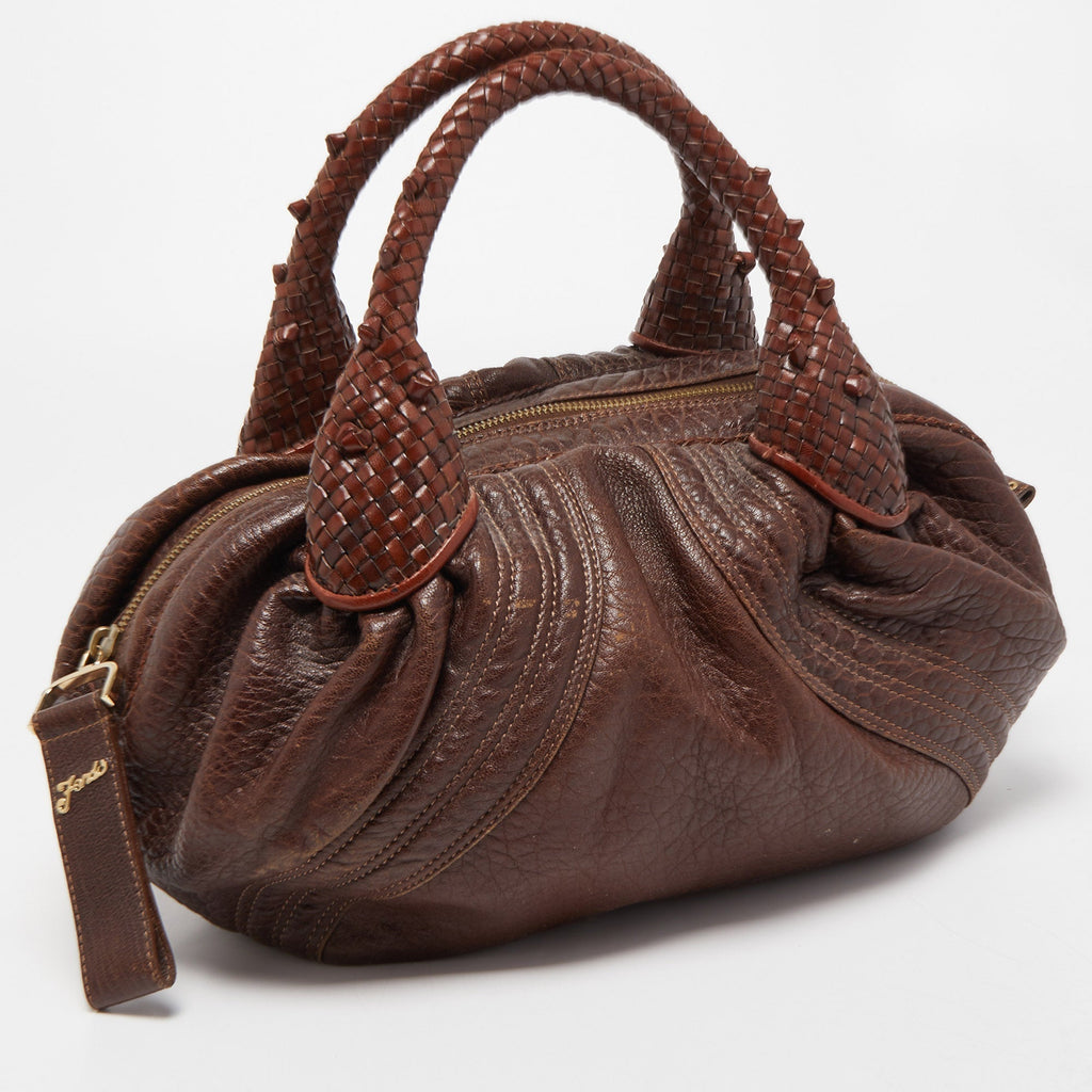 FENDI Brown Leather Baby Spy Bag