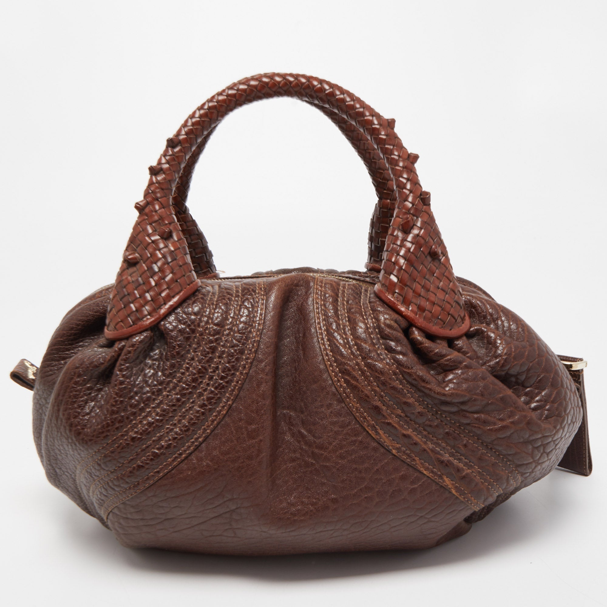 FENDI Brown Leather Baby Spy Bag