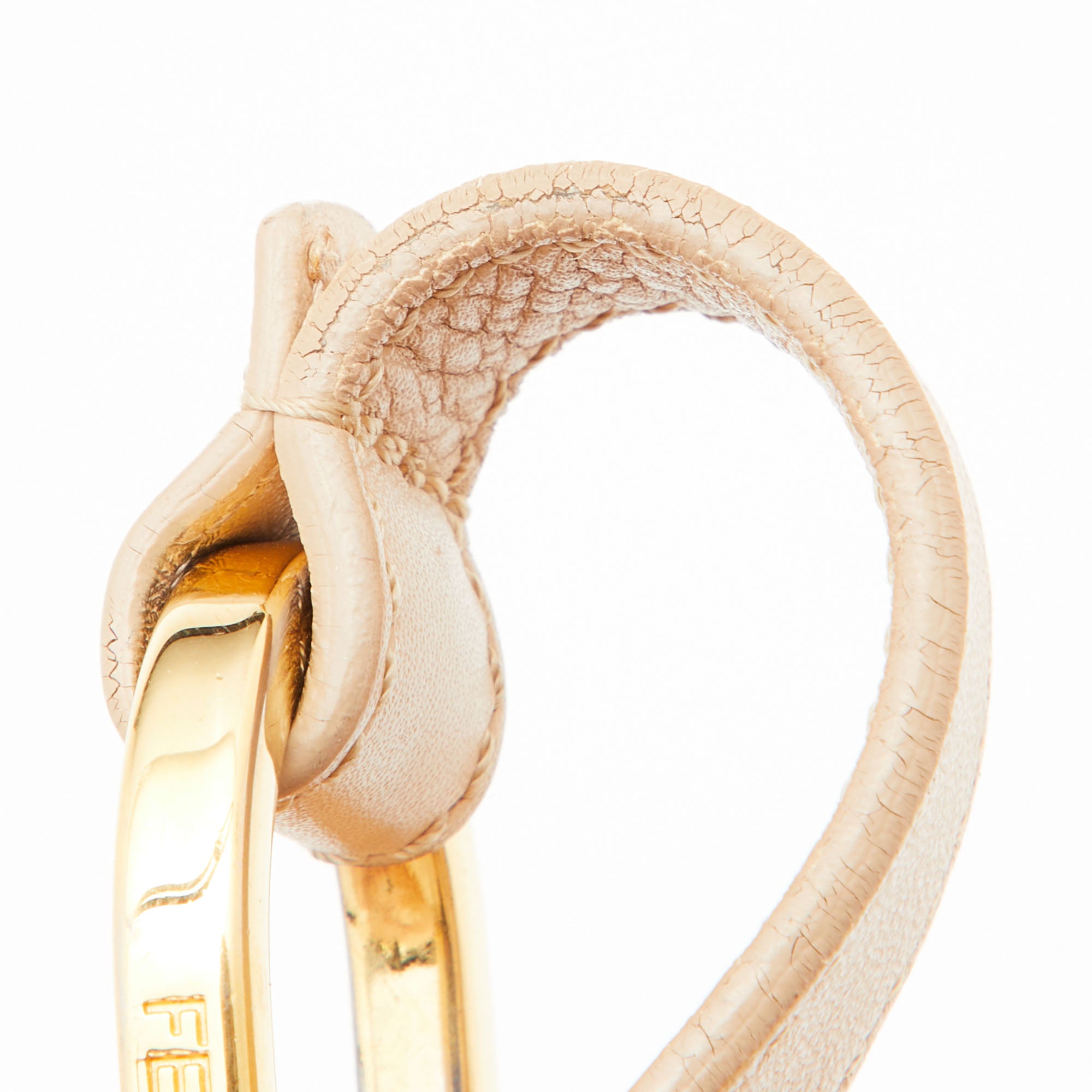 FENDI Beige Zucchino Coated Canvas and Leather Chiusura Hobo