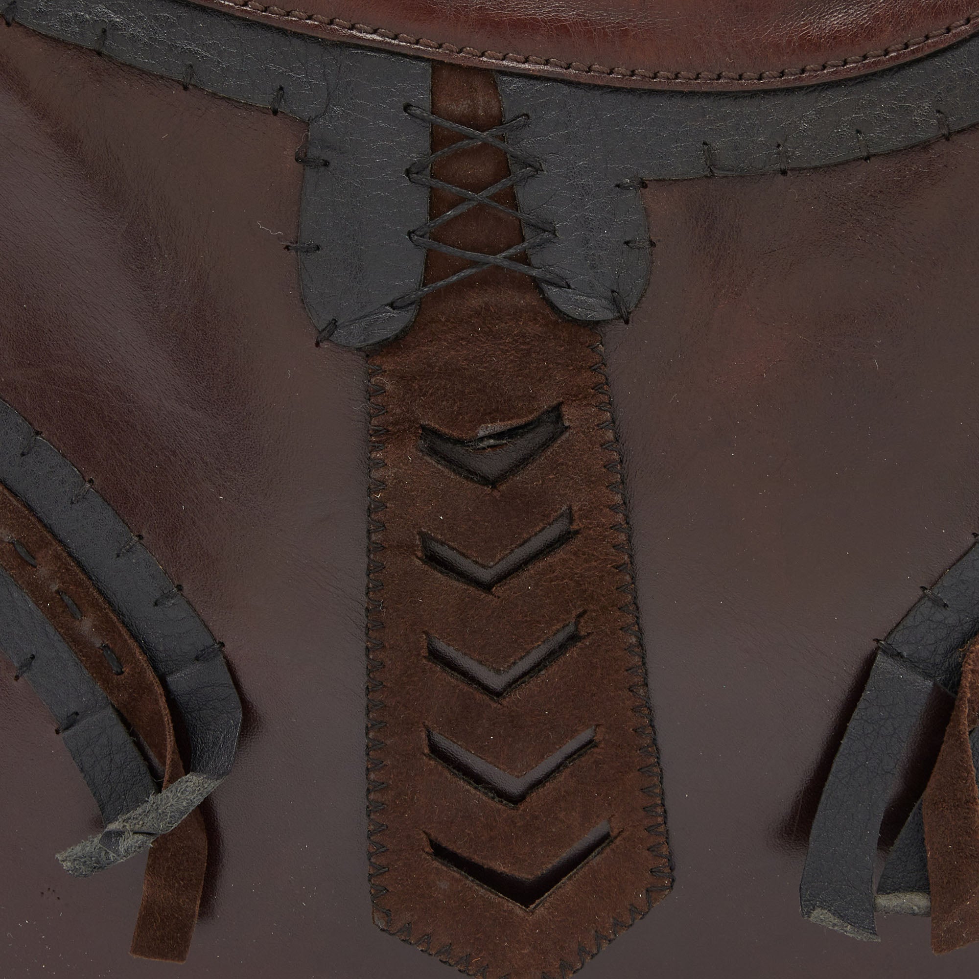 FENDI Brown Leather Oyster Hobo