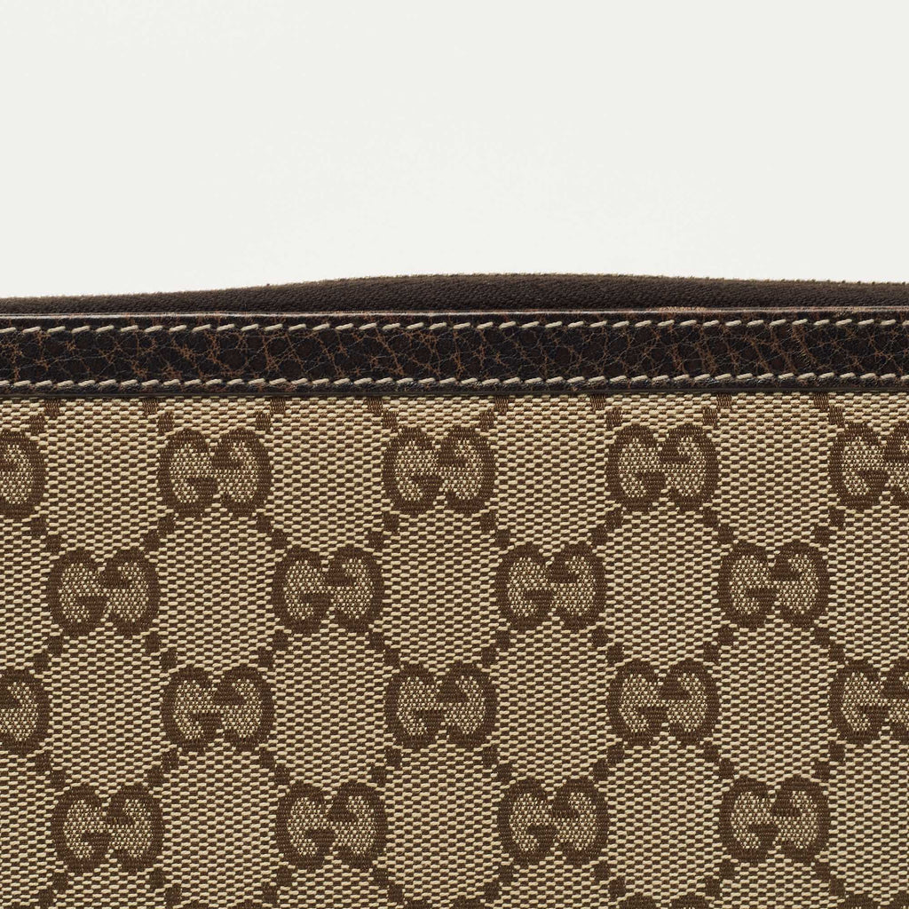 Gucci Beige/Brown GG Canvas and Leather Bamboo Tassel Zip Around Wallet