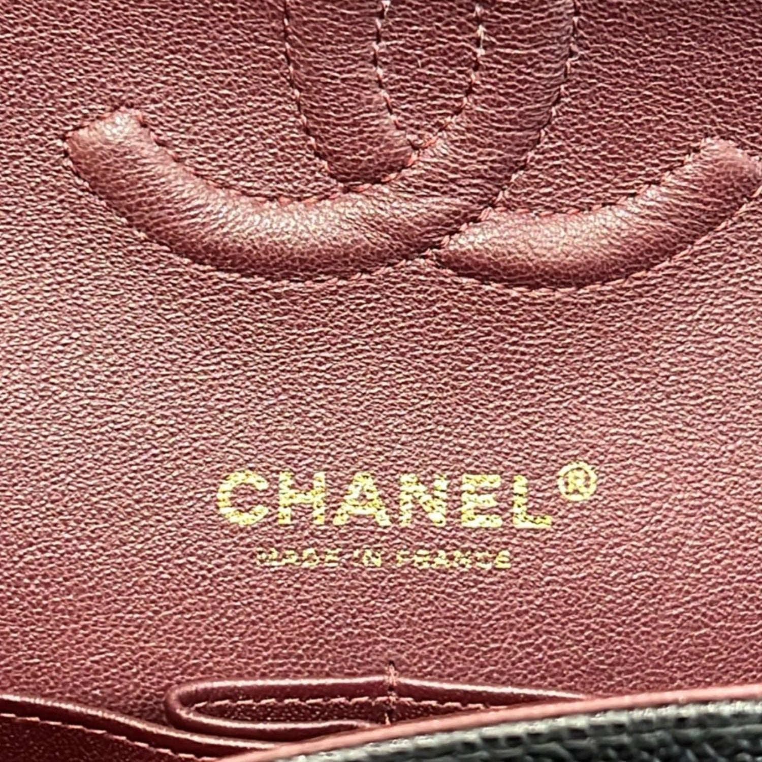 CHANEL Classic Double Flap Caviar Leather Shoulder Bag Black