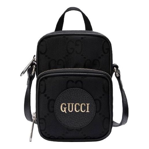 GUCCI Off The Grid OTG Environmental Friendly Series Logo Leather Logo Nylon handbag Mini Unisex / Black 643882-H9HLN-1000