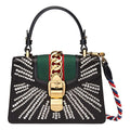 (WMNS) GUCCI Sylvie Gold Buckle Stripe Webbing Mini Black Handbag 470270-9AAQG-8720