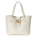 (WMNS) GUCCI Gold Label Logo Leather Tote Shoulder Bag Small White Handbag 652680-1U10T-9022
