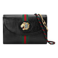 (WMNS) GUCCI Rajah Enamel Tiger Head Stripe Webbing Leather Chain Shoulder Messenger Bag Black Retro 564697-0OLKX-8389