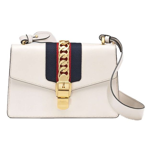 (WMNS) GUCCI Sylvie Series Satchel Small White 421882-CVLEG-8605