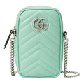 (WMNS) GUCCI GG Marmont Silver Logo Messenger Bag Green 598597-DTDCP-3926
