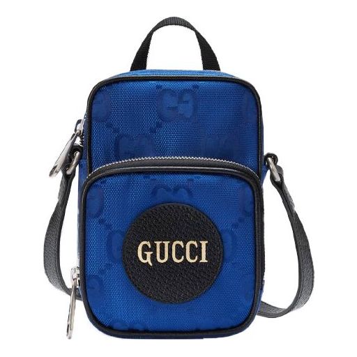 GUCCI Off The Grid OTG Environmental Friendly Series Logo Leather Logo Nylon handbag Mini Blue Black 643882-H9HLN-4267