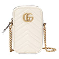 (WMNS) GUCCI GG Marmont Gold Logo Leather Chain Shoulder Messenger Bag Mini White Classic 598597-DTDCT-9022