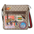 GUCCI Tiger Head Embroidered Stripe Webbing Canvas Shoulder Messenger Bag / Multicolor Unisex 406408-K9RNT-8967