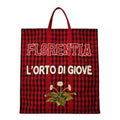 GUCCI Plaid Printing Alphabet Embroidered Canvas Tote Shoulder Bag / Red / Black Handbag 484690-9HPA0-6160