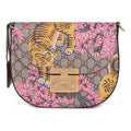 (WMNS) GUCCI Padlock Metallic TIGER Printing Logo Stripe Webbing Canvas Saddle Bag Shoulder Messenger Bag Ebony / Multicolor 453189-K5P5G-9968
