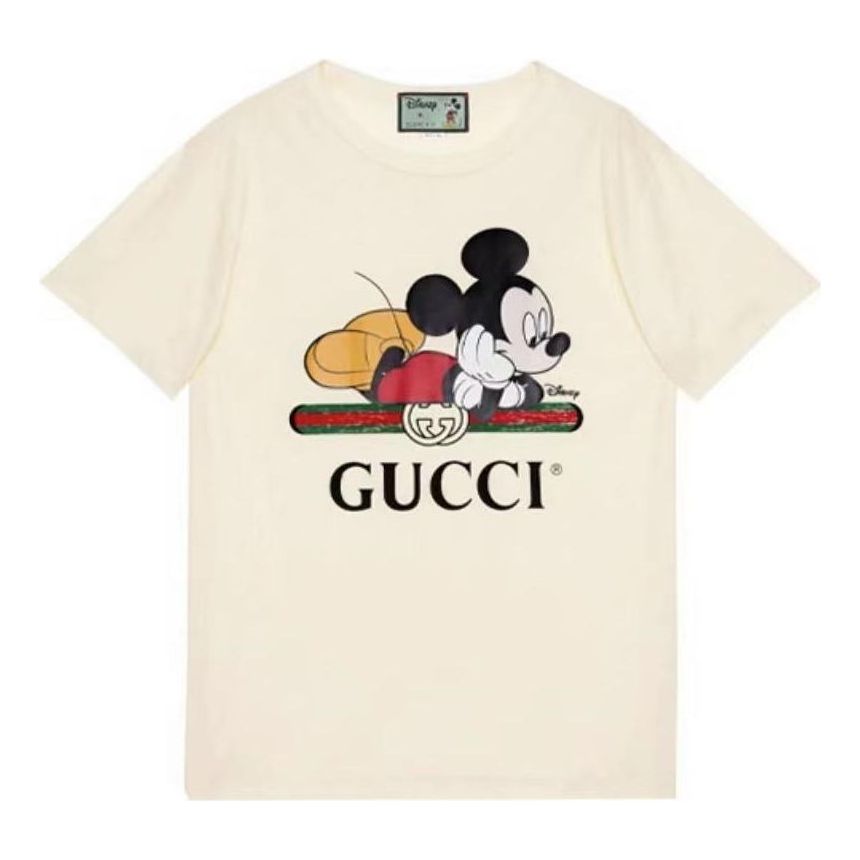 (WMNS) GUCCI x Disney Mickey Mouse Logo Short Sleeve 492347-XJB7W-9756