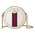 (WMNS) GUCCI Ophidia Gold Logo Stripe Webbing Leather Chain Shoulder Messenger Bag Mini White 550618-CWG1G-8454