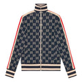 GUCCI Classic GG Cotton Jacquard Zipper Jacket Unisex Blue 496919-X9V05-4245