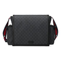 GUCCI Logo Stripe Messenger Bag Gray Black 495909-K5RLN-1095