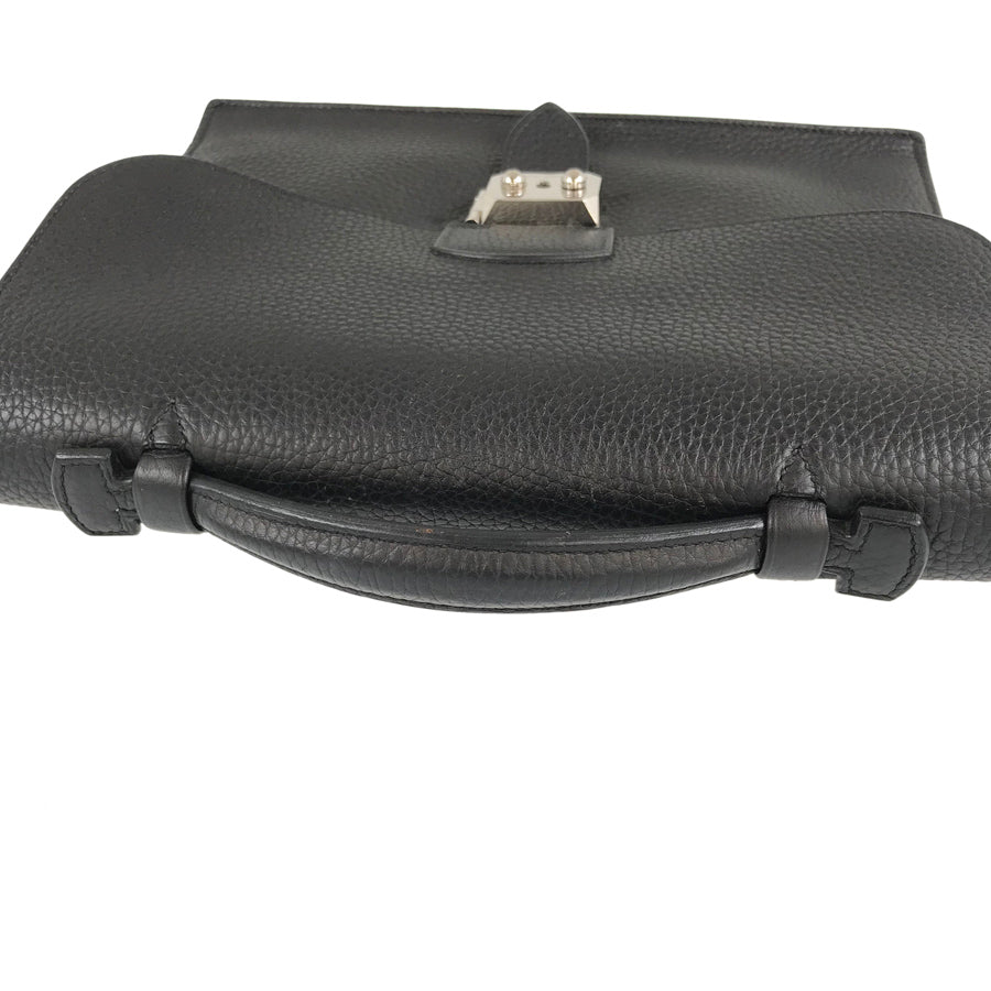 HERMES Sac Adepeche 27 □N engraved SilverHardware made in 2010 Briefcase