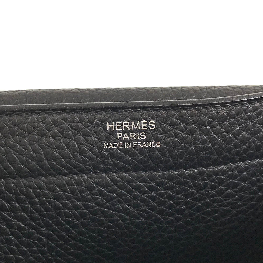 HERMES Sac Adepeche 27 □N engraved SilverHardware made in 2010 Briefcase