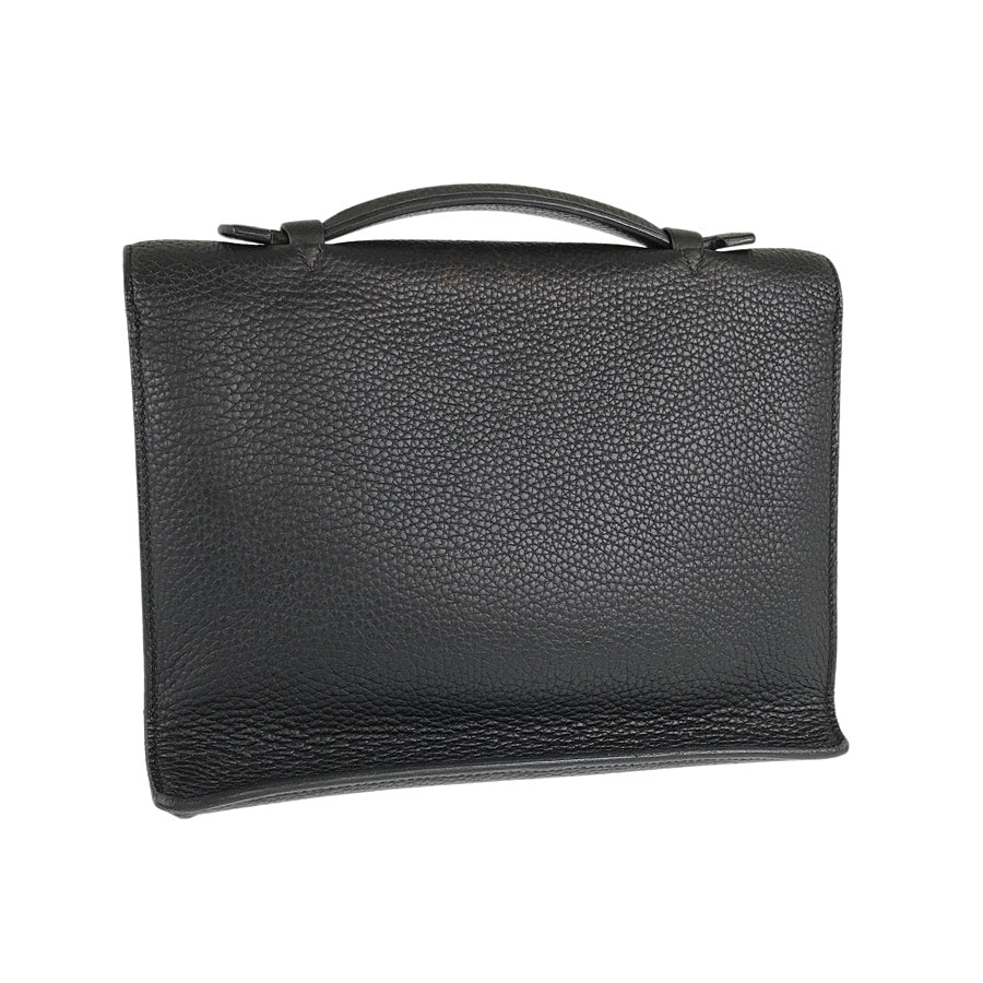 HERMES Sac Adepeche 27 □N engraved SilverHardware made in 2010 Briefcase