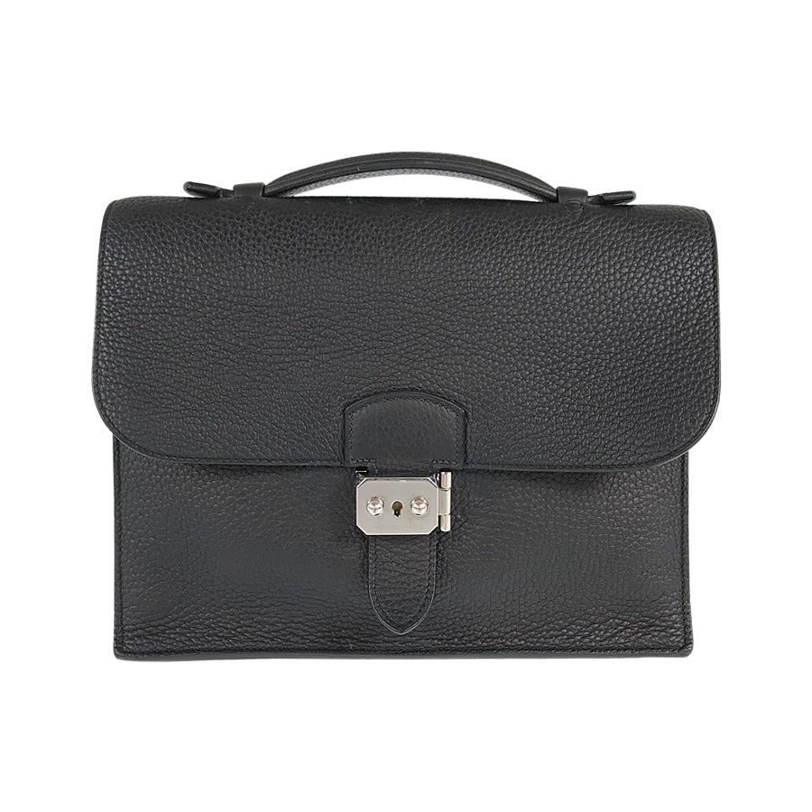HERMES Sac Adepeche 27 □N engraved SilverHardware made in 2010 Briefcase
