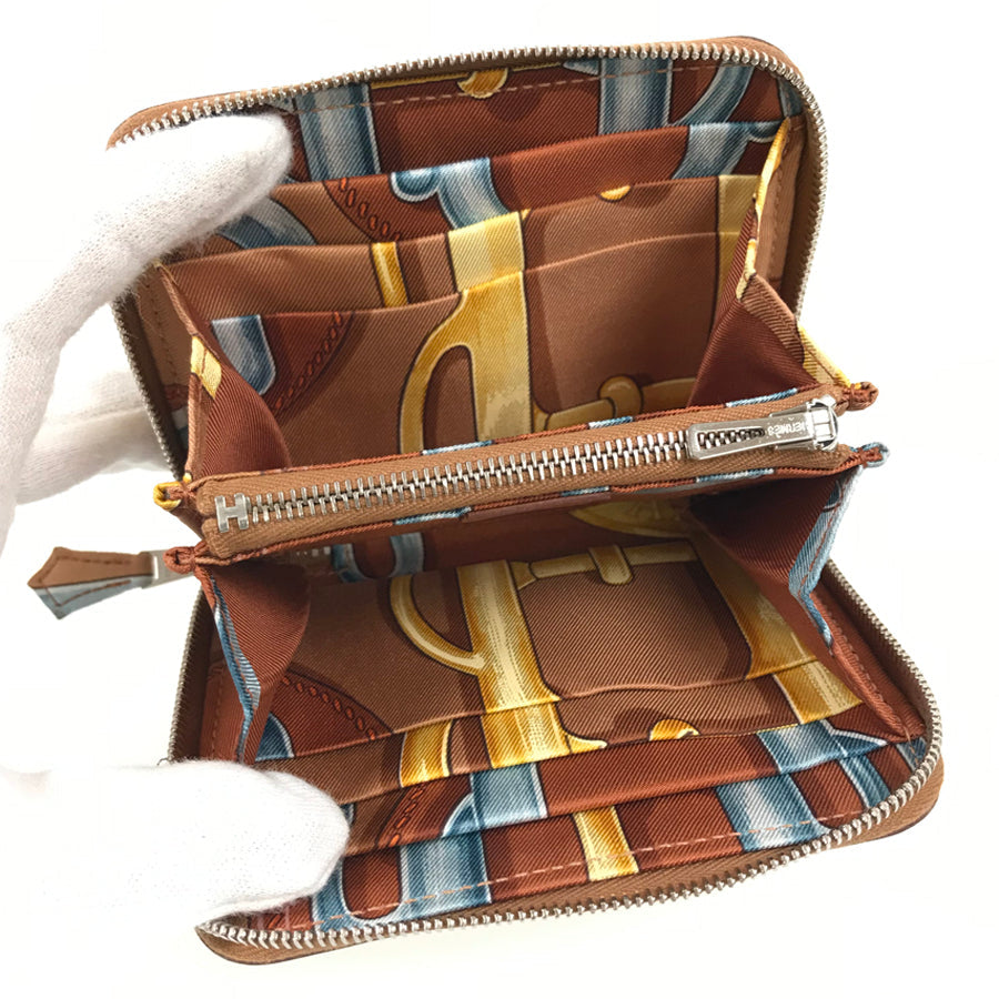 HERMES □M engraved 2009 SilverHardware coin purse