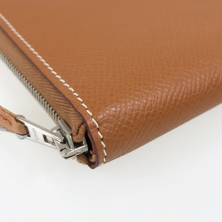 HERMES □M engraved 2009 SilverHardware coin purse