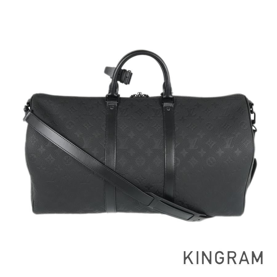 LOUIS VUITTON Monogram Taurillon Clemence keepall Bandouliere 50 Boston bag