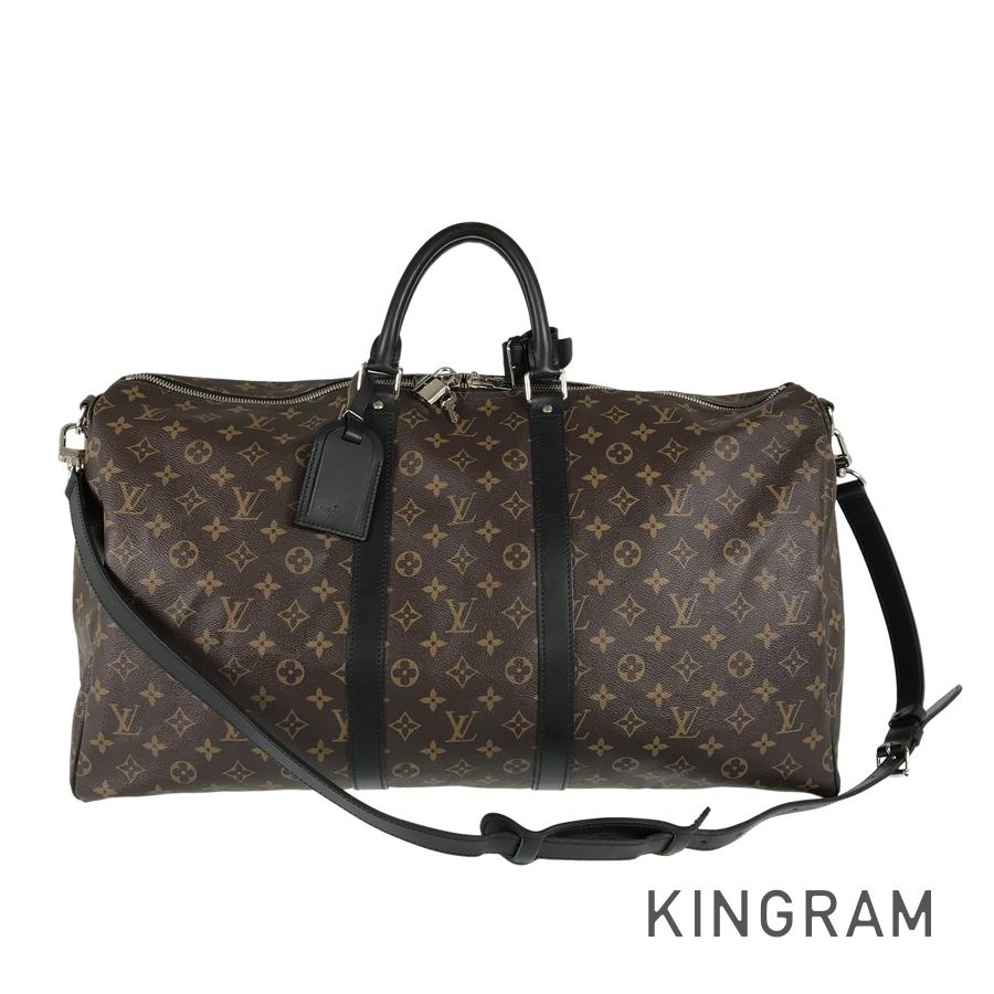 LOUIS VUITTON Monogram Macassar Keepall Bandouliere 55 M56714 Boston bag