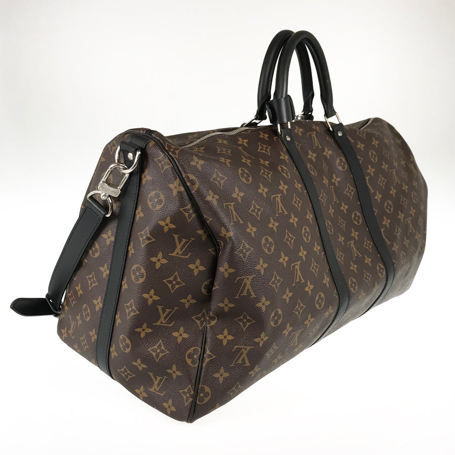 LOUIS VUITTON Monogram Macassar Keepall Bandouliere 55 M56714 Boston bag
