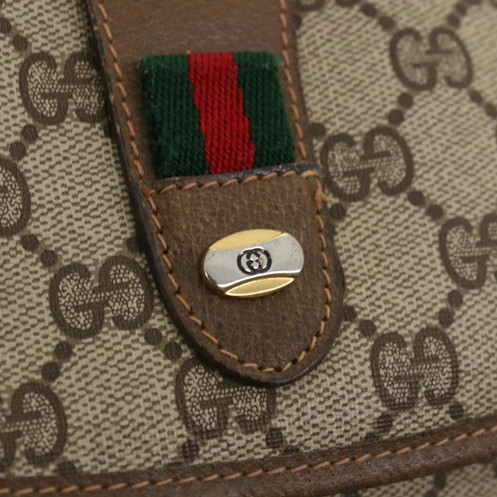 GUCCI GG Canvas Web Sherry Line Clutch Bag Beige Red Green 8901031  ny173