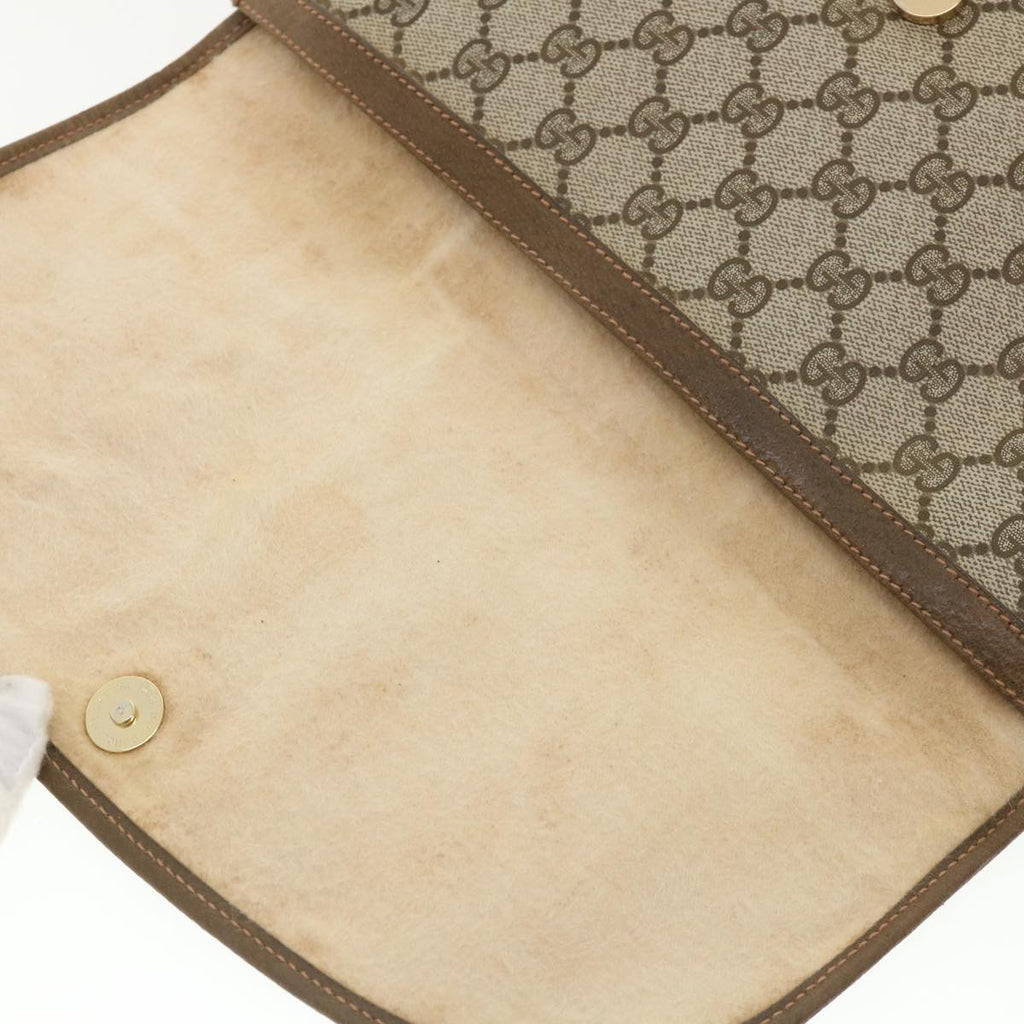 GUCCI GG Canvas Web Sherry Line Clutch Bag Beige Red Green 8901031  ny173