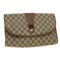 GUCCI GG Canvas Web Sherry Line Clutch Bag Beige Red Green 8901031  ny173