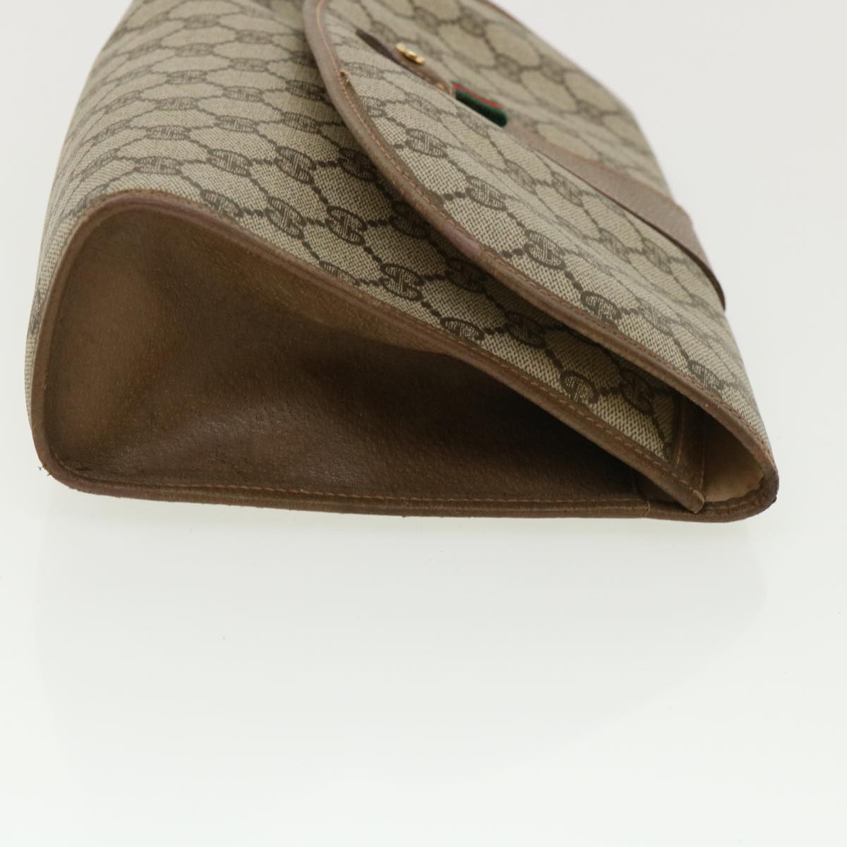GUCCI GG Canvas Web Sherry Line Clutch Bag Beige Red Green 8901031  ny173