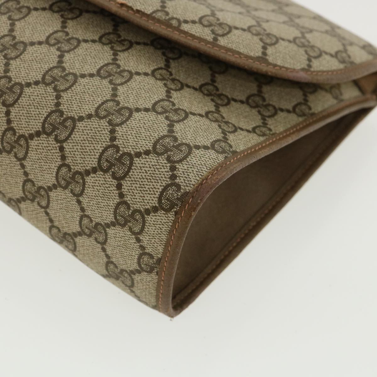 GUCCI GG Canvas Web Sherry Line Clutch Bag Beige Red Green 8901031  ny173
