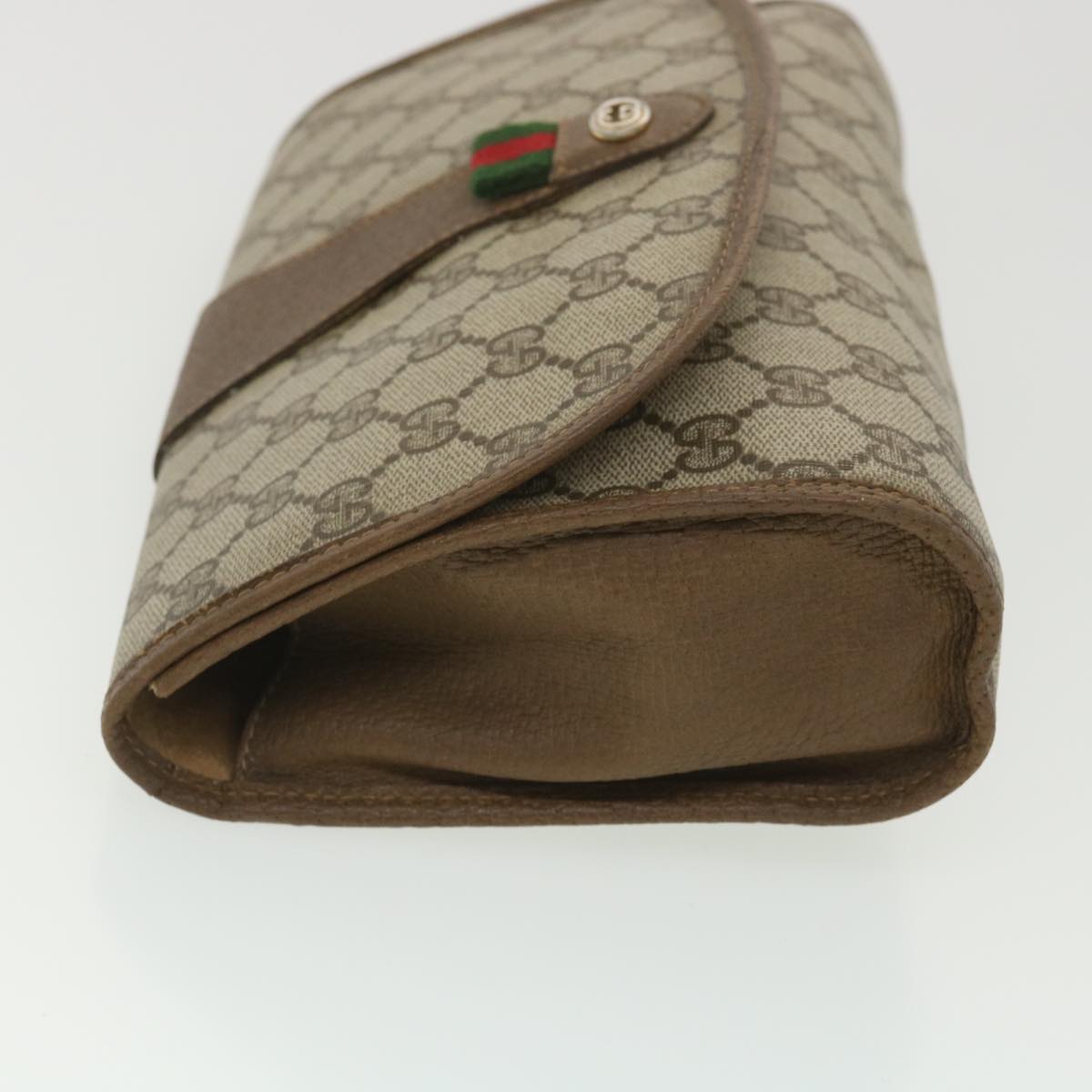 GUCCI GG Canvas Web Sherry Line Clutch Bag Beige Green Red 89.01.030  ny214