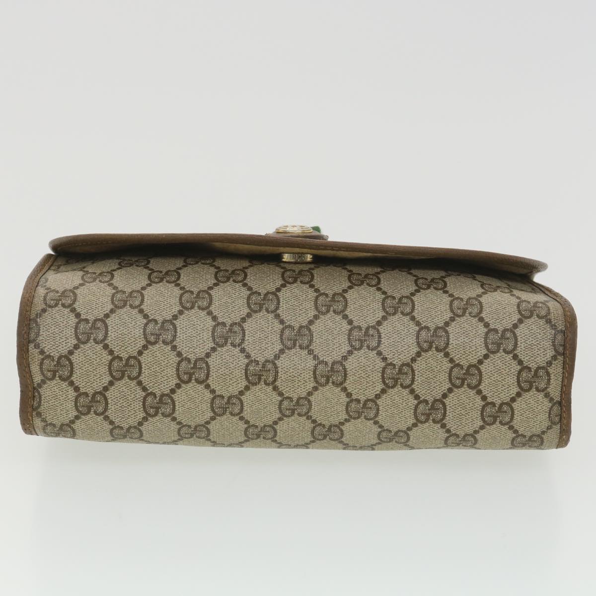 GUCCI GG Canvas Web Sherry Line Clutch Bag Beige Green Red 89.01.030  ny214