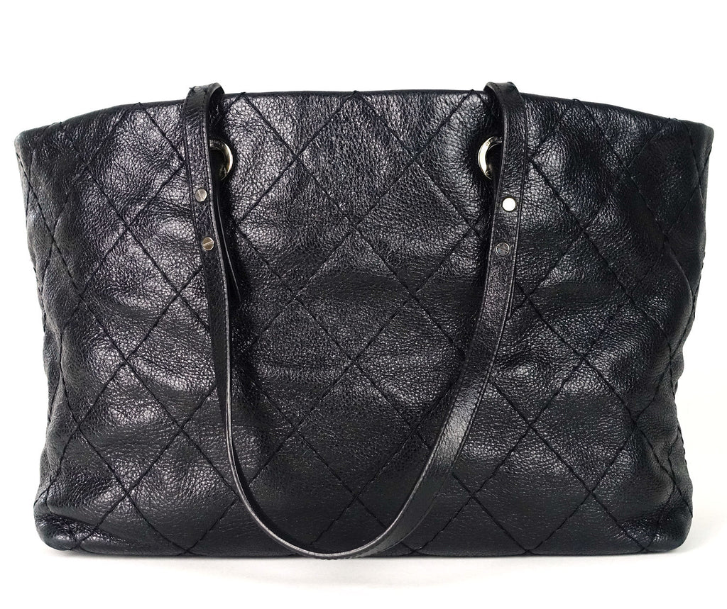 CHANEL On The Road Glazed Calfskin Leather Tote Bag