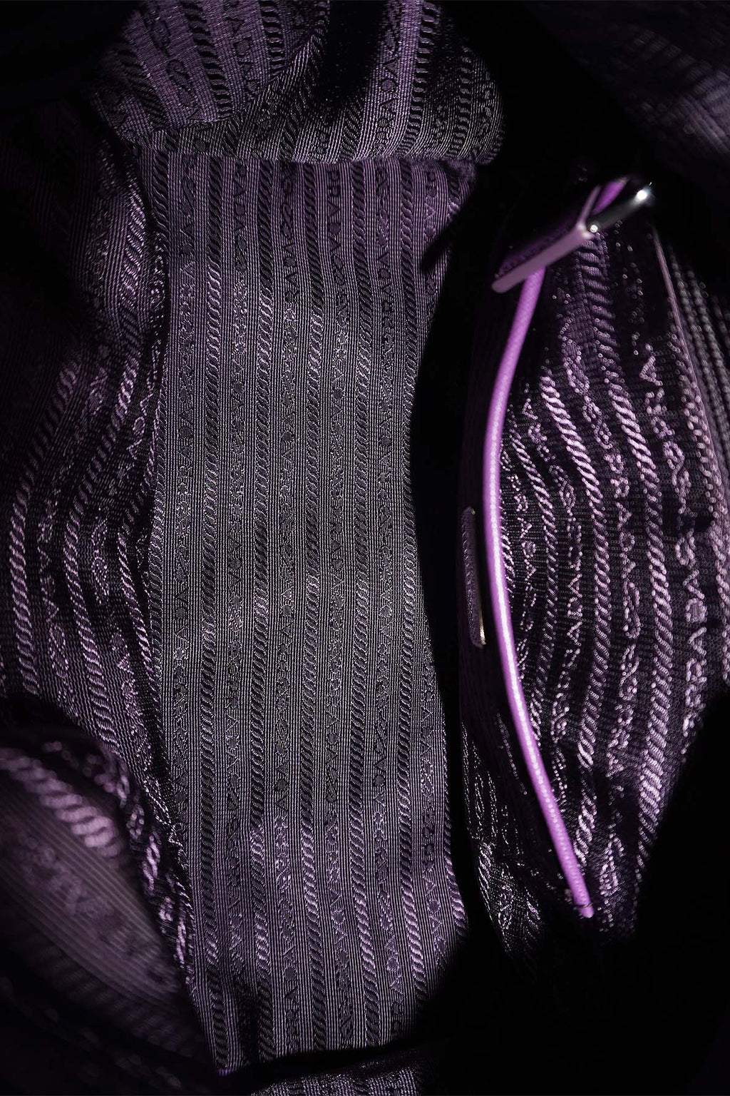 Prada Side Pocket Convertible Duffle Bag Tessuto Dark Purple