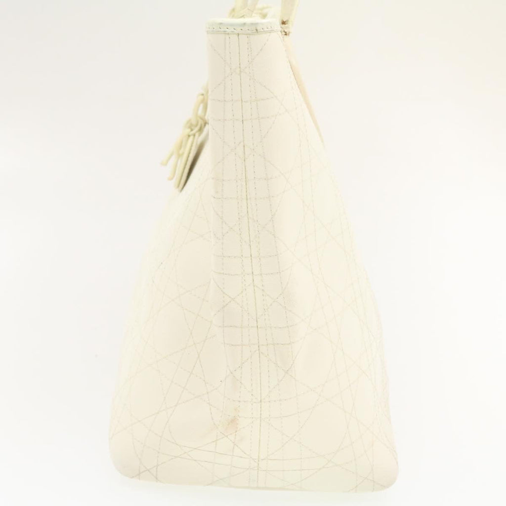 CHRISTIAN DIOR Panarea Tote Bag Coated Canvas White  rd1228