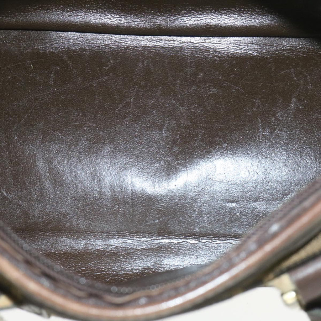 FENDI Zucca Canvas Hand Bag Brown Black  rd1310