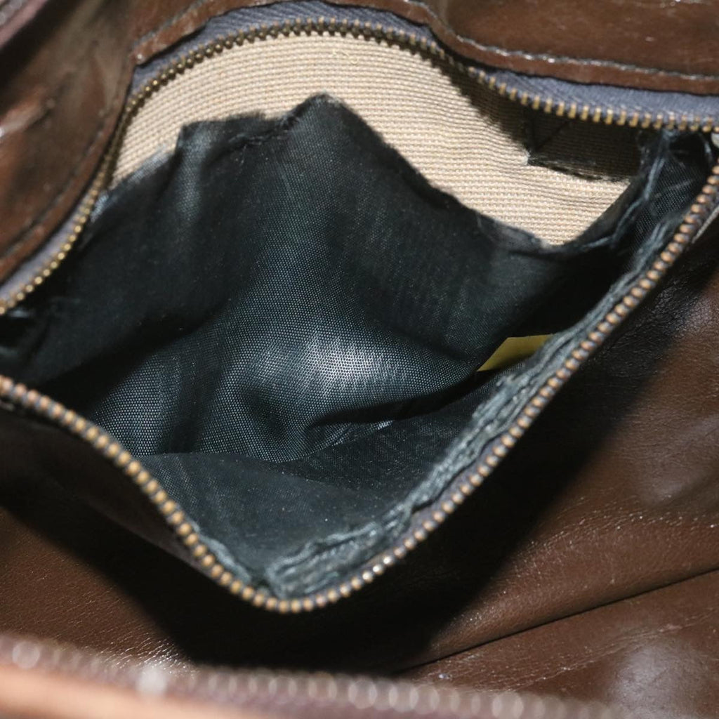 FENDI Zucca Canvas Hand Bag Brown Black  rd1310