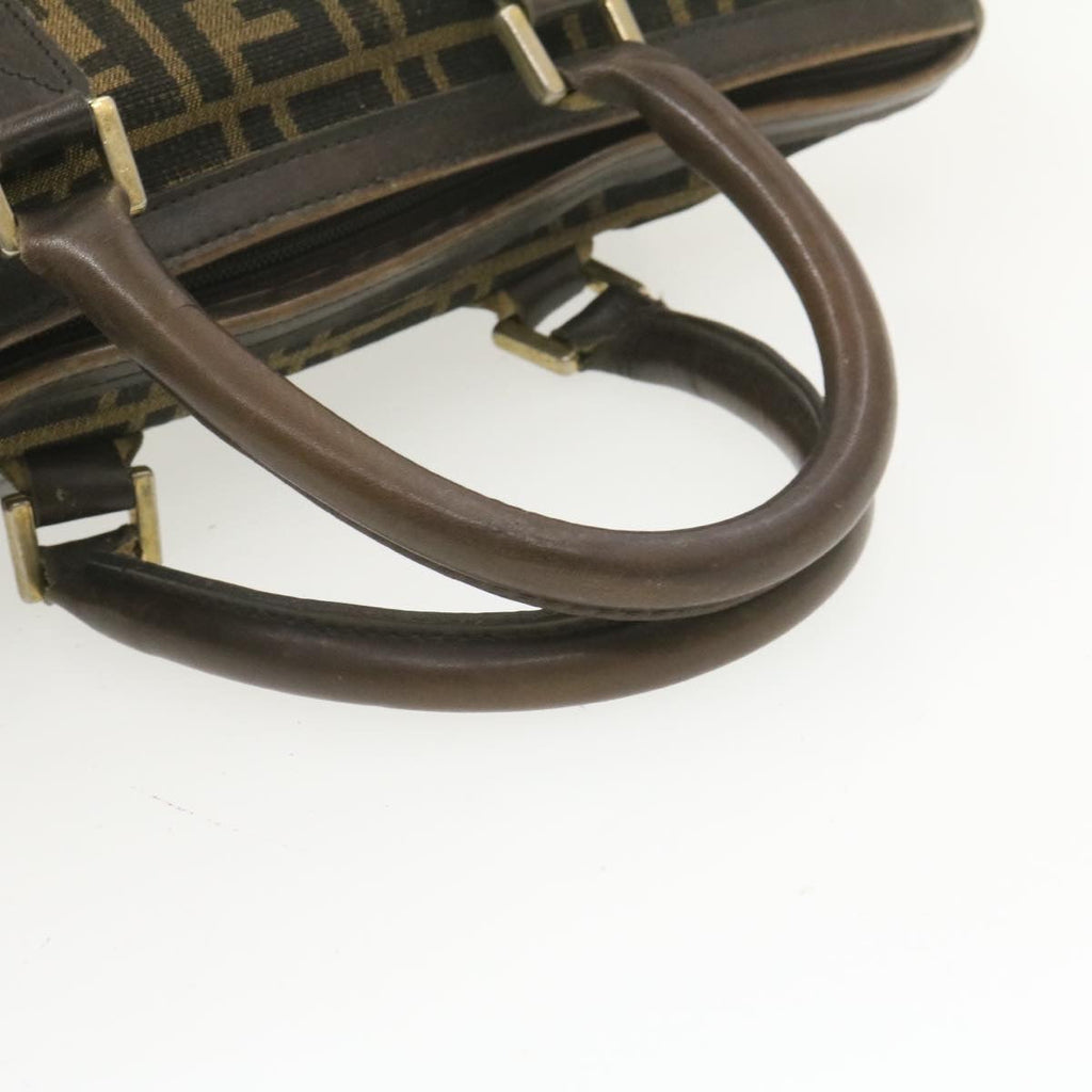 FENDI Zucca Canvas Hand Bag Brown Black  rd1310
