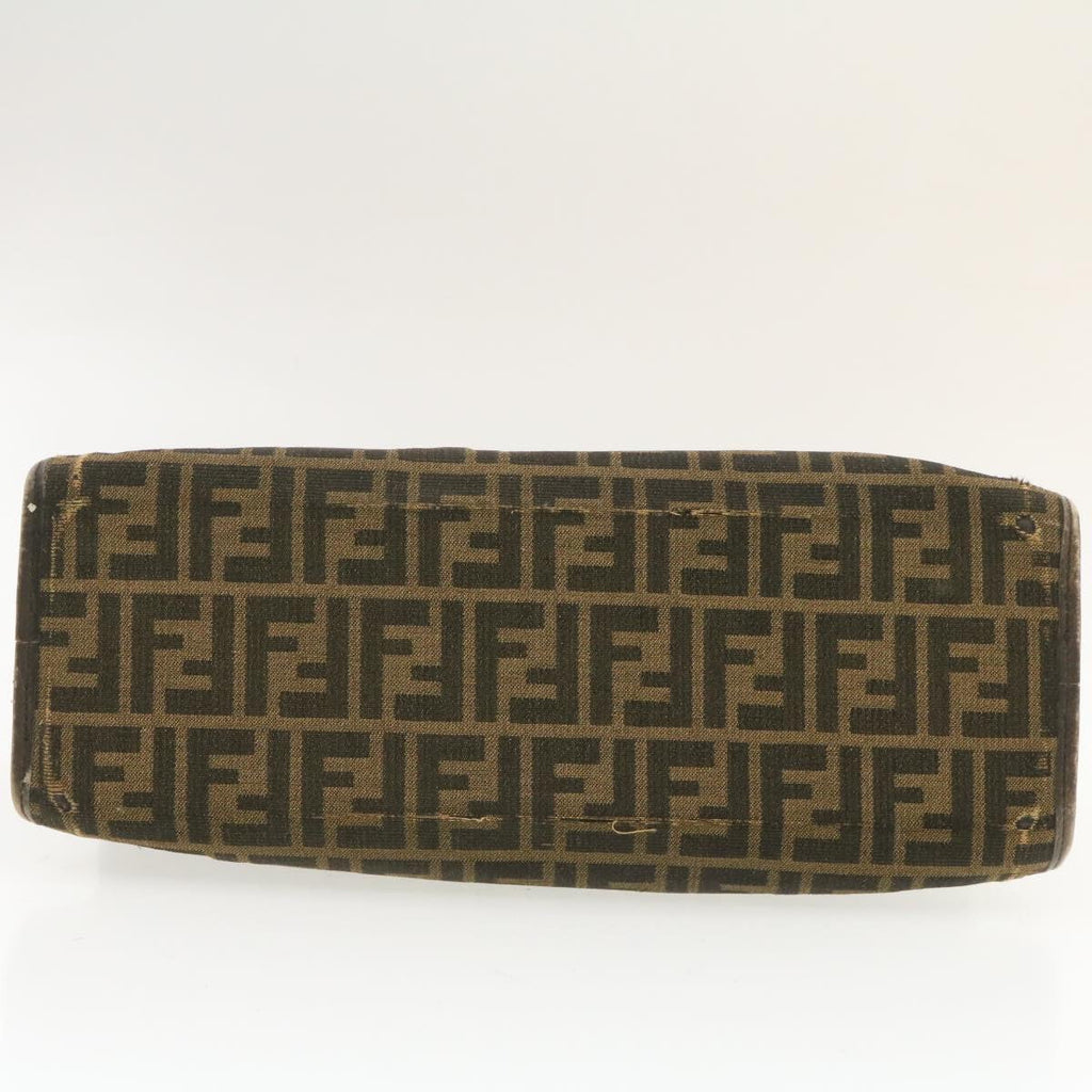 FENDI Zucca Canvas Hand Bag Brown Black Auth rd1310